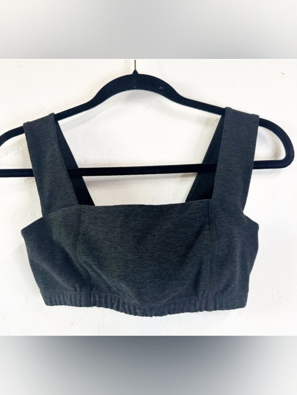 Beyond Yoga Spacedye Square Neck Bra in Darkest Night Small